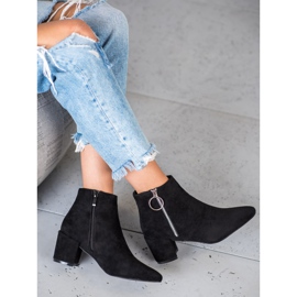 SHELOVET Bottines En Daim En Spitz le noir 5