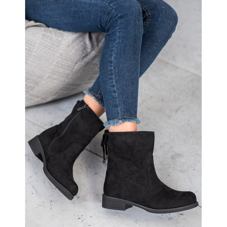 SDS Bottines en daim le noir 1