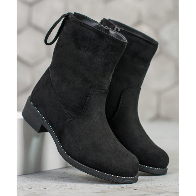 SDS Bottines en daim le noir 2