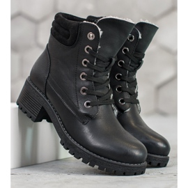 Goodin Bottines à lacets en peau de mouton le noir 1