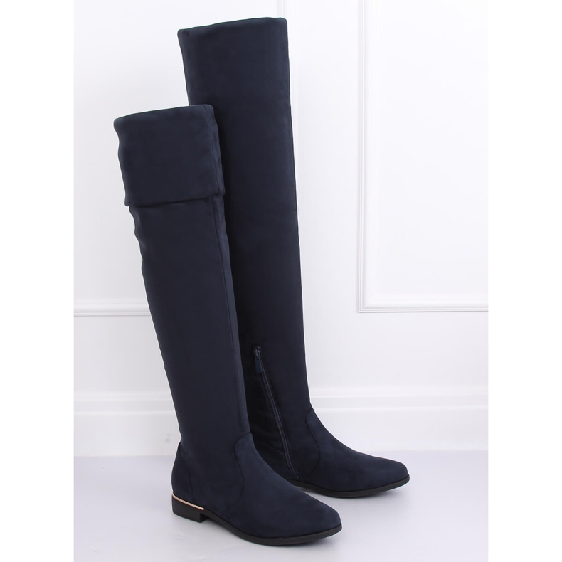 Cuissardes à talons plats, bleu marine 0-76 Bleu 1 Cuissardes à talons plats, bleu marine 0-76 Bleu 1