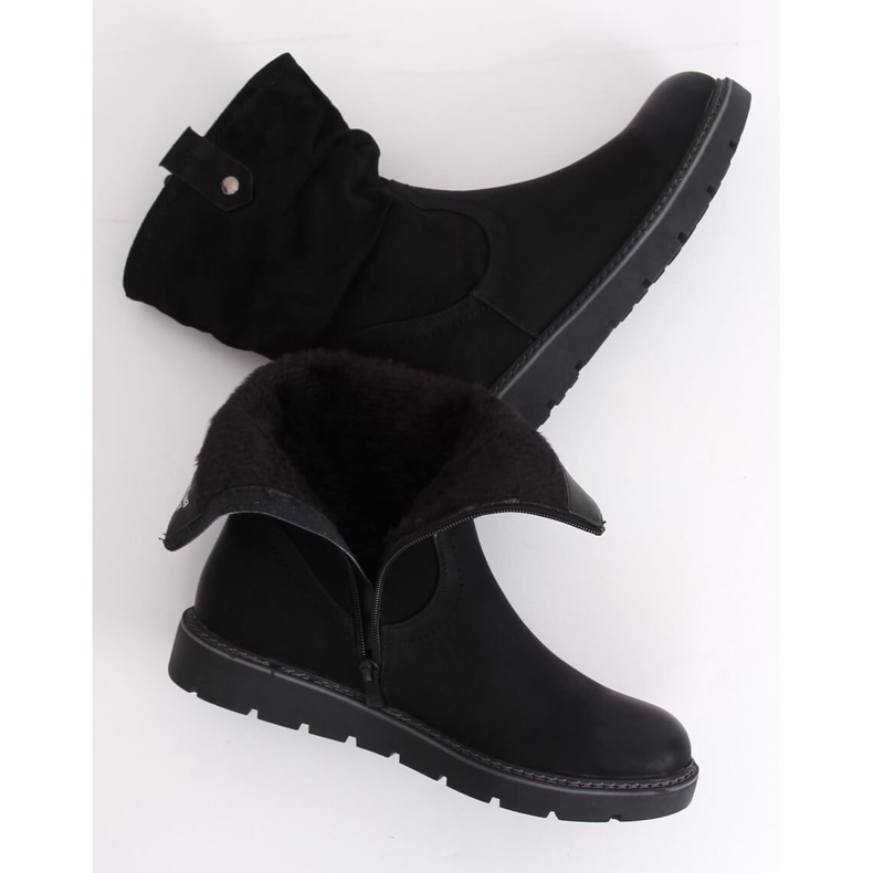 Bottines noires à semelles épaisses BM-9062 Noir le noir 1