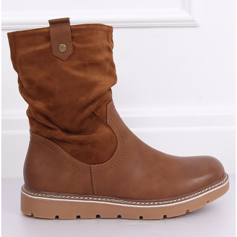 Boots sur chameau épais BM-9062 Semelles Camel brun 2
