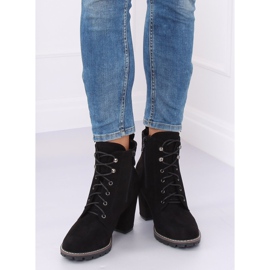 Bottines à lacets à talons noires 7081 Black 2