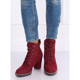 Bottines à talons hauts 7081 Wine rouge 2