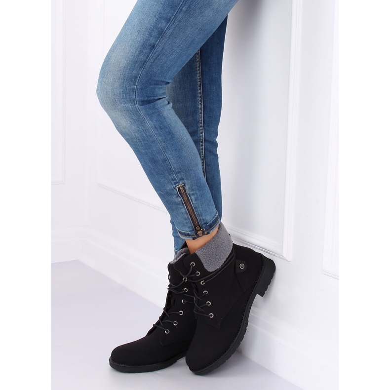 Bottines noires à lacets K-9926 Noir 1