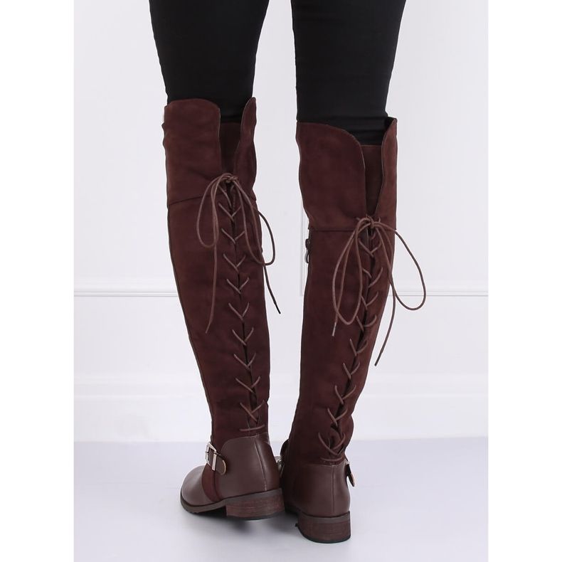 Cuissardes à talons plats marron 688-3 Marron brun 1 Cuissardes à talons plats marron 688-3 Marron brun 1