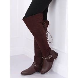 Cuissardes à talons plats marron 688-3 Marron brun 2 Cuissardes à talons plats marron 688-3 Marron brun 2