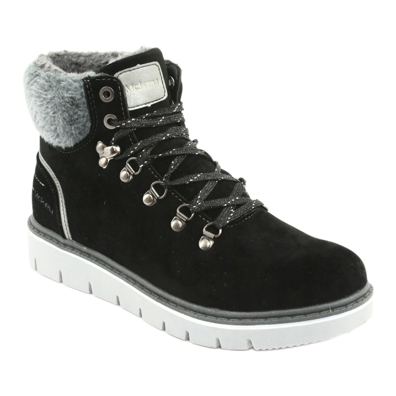 Bottes d'hiver à lacets MCKEY 1072 noir gris 1