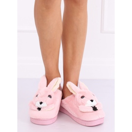 Chaussons femme lapins rose clair MA17 Rose 2