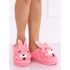 Chaussons femme lapins rose foncé MA17 Rouge 2 Chaussons femme lapins rose foncé MA17 Rouge 2