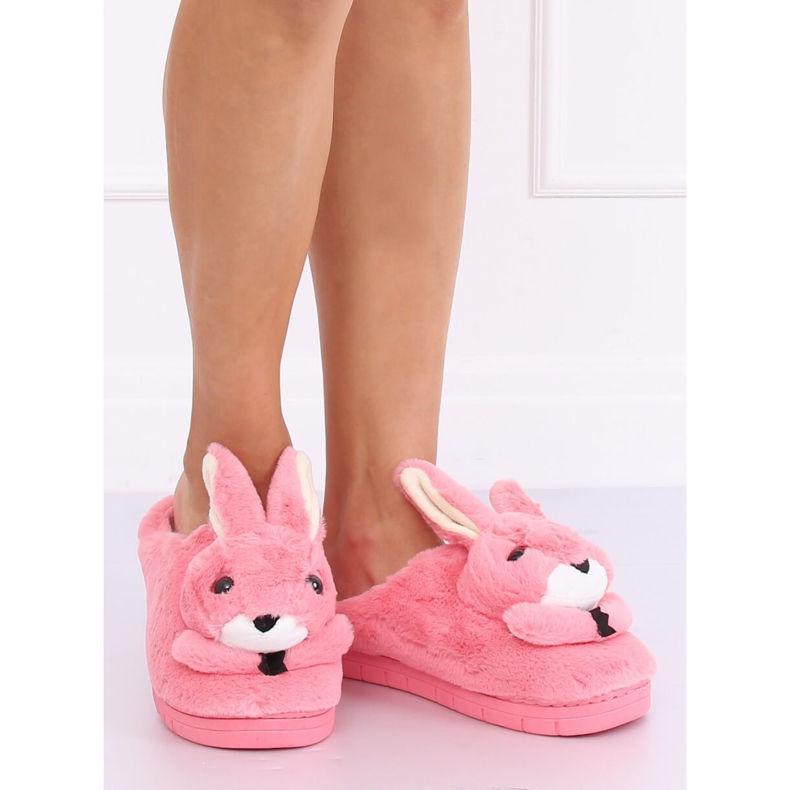 Chaussons femme lapins rose foncé MA17 Rouge 2 Chaussons femme lapins rose foncé MA17 Rouge 2