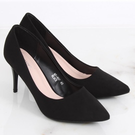 Escarpins sur un talon confortable noir NF-49P Noir 2