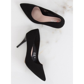 Escarpins sur un talon confortable noir NF-49P Noir 1