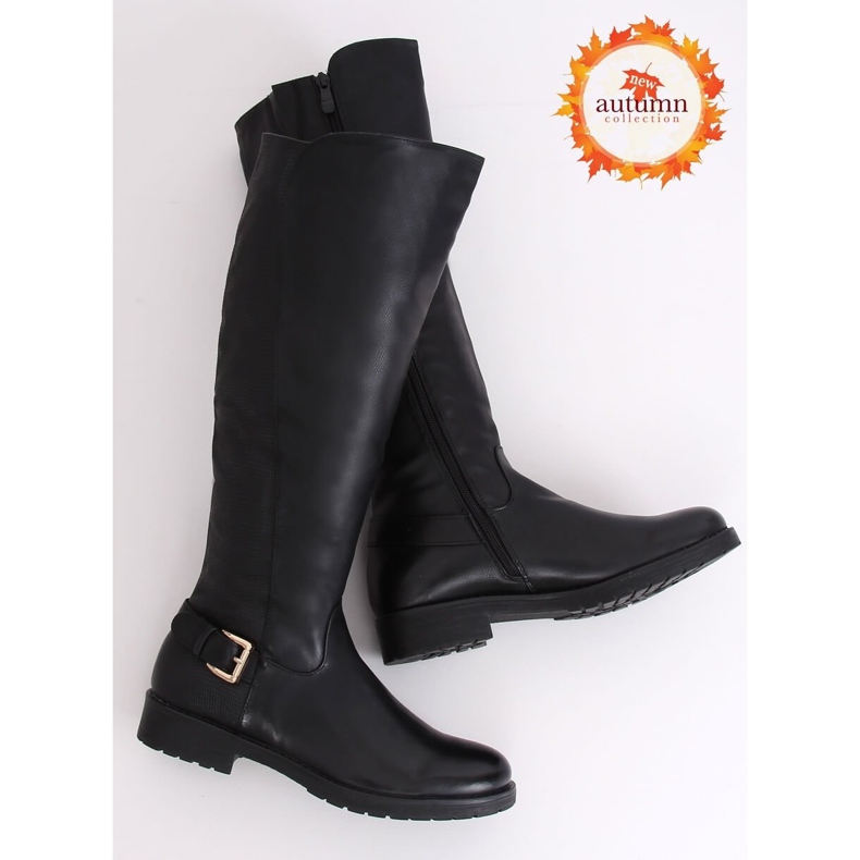 Bottes d'équitation sur un chausson noir épais G3372A Noir le noir 1