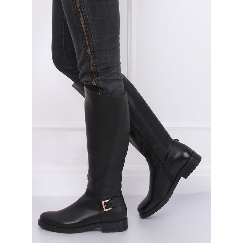 Bottes d'équitation sur un chausson noir épais G3372A Noir 2
