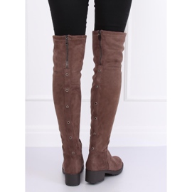 Bottes cavalières femme beige-marron 0-207 Kaki 2