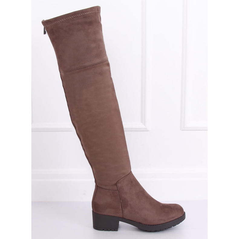 Bottes cavalières femme beige-marron 0-207 Kaki 1