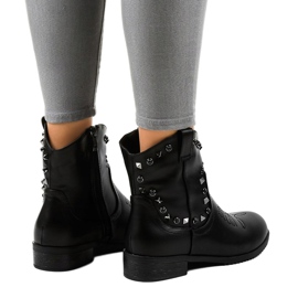 Bottines noires avec une fermeture éclair L893-2 le noir 2