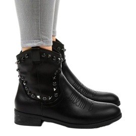 Bottines noires avec une fermeture éclair L893-2 le noir 3