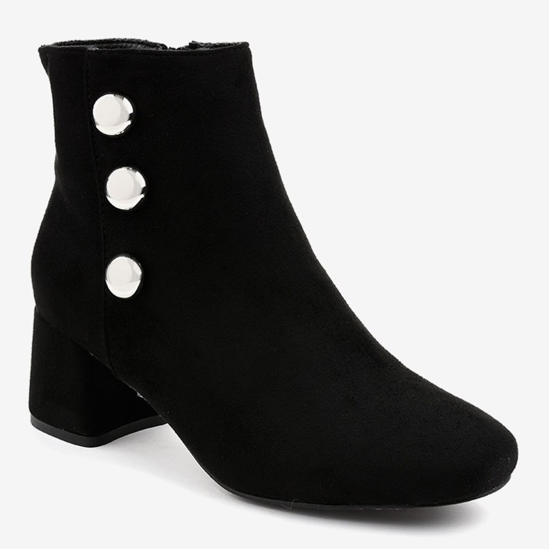Bottines en daim noir sur le poteau L068 1