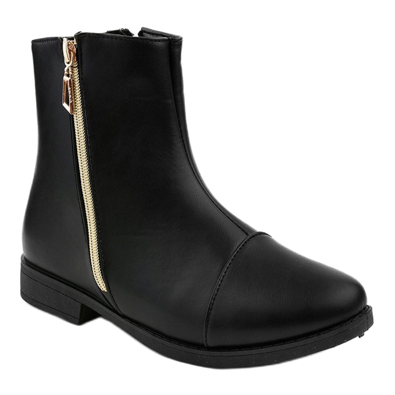 Bottines plates femme CH-7 noires 1