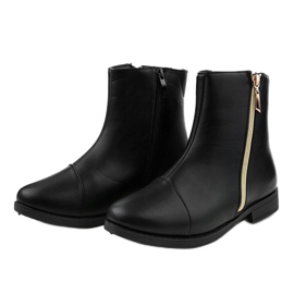 Bottines plates femme CH-7 noires 2