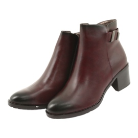 M.Daszyński Bottes sur la fermeture éclair isolée Daszyński SA153 bordeaux rouge multicolore 3