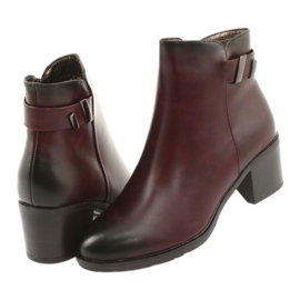 M.Daszyński Bottes sur la fermeture éclair isolée Daszyński SA153 bordeaux rouge multicolore 4