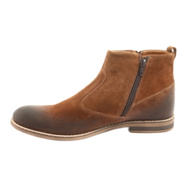 Chaussure en daim avec une fermeture éclair Riko 859 camel brun 2