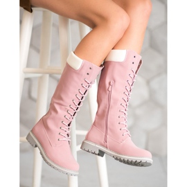 Seastar Bottes chaudes à lacets rose 2