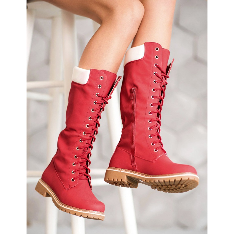 Seastar Bottes chaudes à lacets rouge 1 Seastar Bottes chaudes à lacets rouge 1