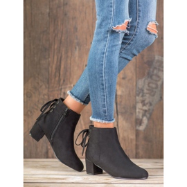 Forever Folie Bottines en daim à nœud le noir 3