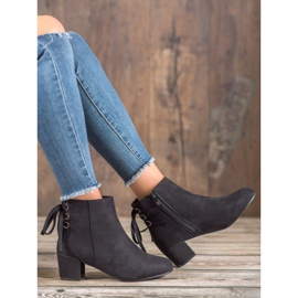 Forever Folie Bottines en daim à nœud le noir 2