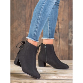 Forever Folie Bottines en daim à nœud le noir 4