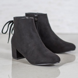 Forever Folie Bottines en daim à nœud le noir 1