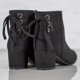 Forever Folie Bottines en daim à nœud le noir 5