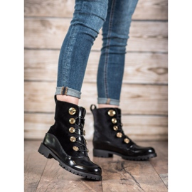 Seastar Bottines En Velours Avec Côtes noir 2