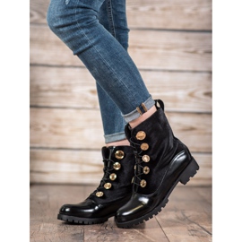 Seastar Bottines En Velours Avec Côtes le noir 3