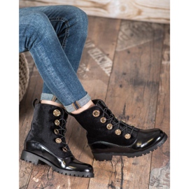 Seastar Bottines En Velours Avec Côtes le noir 4