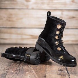 Seastar Bottines En Velours Avec Côtes le noir 5