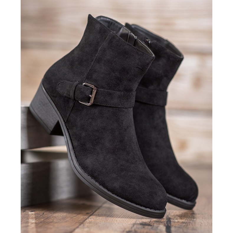 J. Star Bottines En Daim Avec Boucle le noir 1