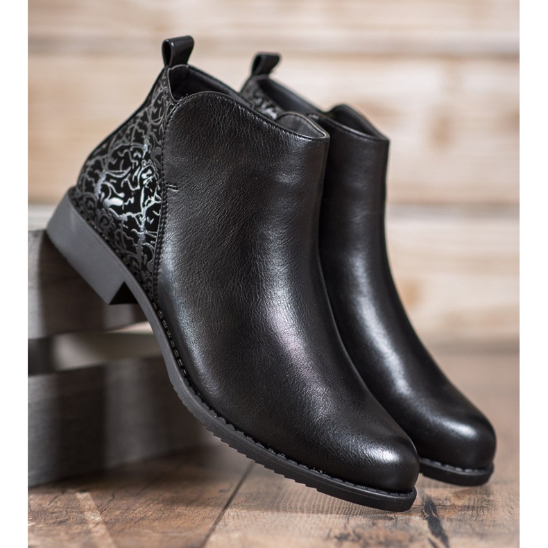 J. Star Bottes à talons plats noir 2