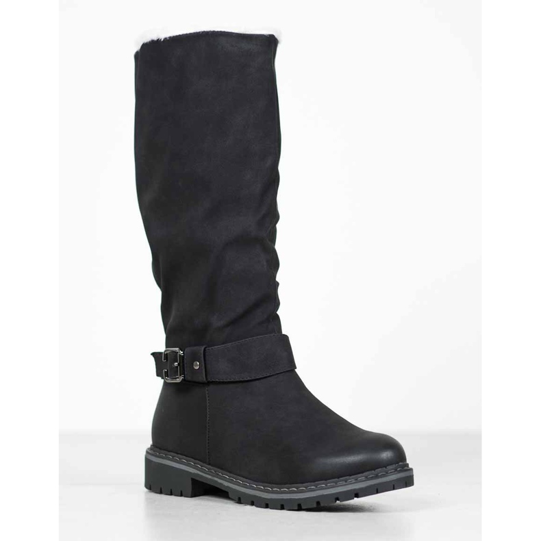 Super Me Bottes Avec Peau De Mouton le noir 1