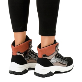 Baskets isolées noires pour femmes F-19208-1 le noir multicolore 2