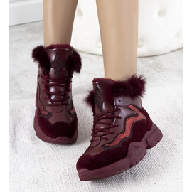 Baskets bordeaux chaudes LS-2062 rouge 1