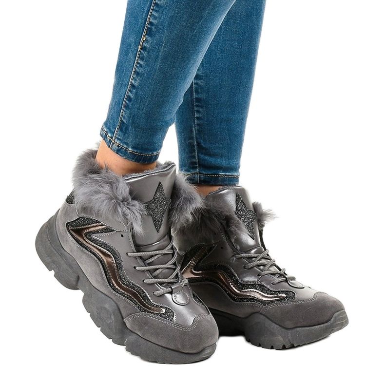 Baskets gris chaud LS-2062 1