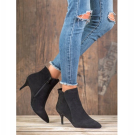 Kylie Bottines en daim sur un talon haut le noir 1