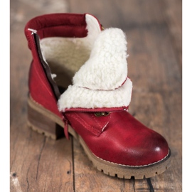 Goodin Bottes rouges avec peau de mouton 1