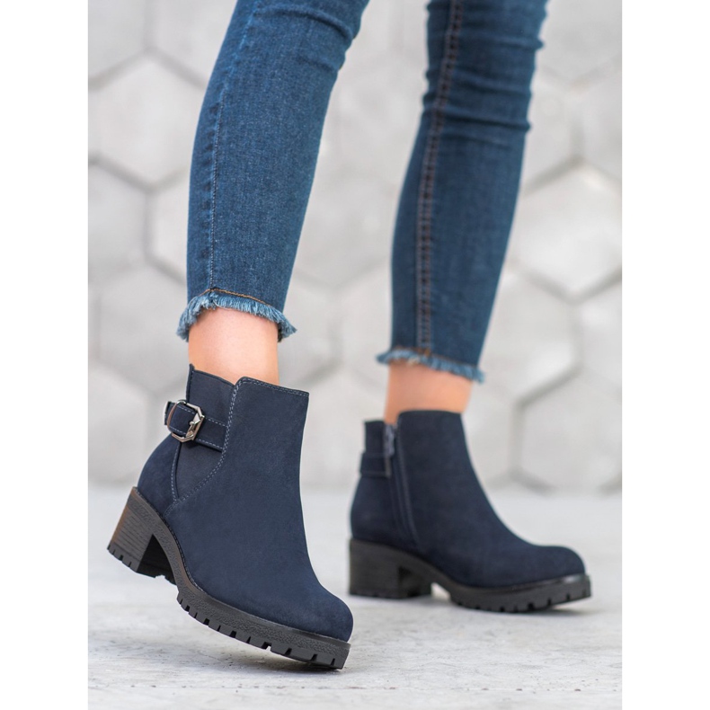 J. Star Bottines en daim bleu marine 2